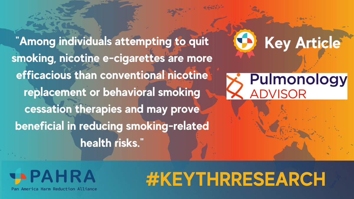 HarmPan39638's tweet image. #KeyResearch
"#Vaping using nicotine #ecigs is more effective for smoking cessation than conventional nicotine replacement behavioral smoking cessation therapies, according to findings 𝘱𝘶𝘣𝘭𝘪𝘴𝘩𝘦𝘥 in 𝐓𝐡𝐞 𝐀𝐦𝐞𝐫𝐢𝐜𝐚𝐧 𝐉𝐨𝐮𝐫𝐧𝐚𝐥 𝐨𝐟 𝐌𝐞𝐝𝐢𝐜𝐢𝐧𝐞." -