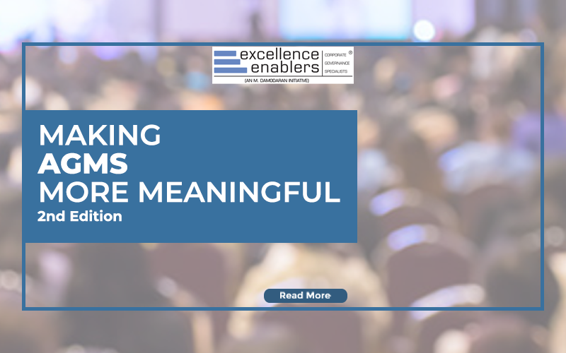 Our second survey on 'Making AGMs more meaningful' is out! 
To view the survey, please click here: lnkd.in/g6JYx79K

#ExcellenceEnablers #corporategovernance #survey2023 #AGMs #shareholders #stakeholders #boards #directors #independentdirectors