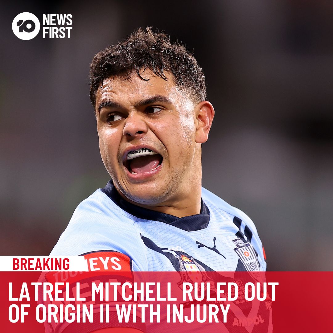 10NewsSyd's tweet photo. #Breaking: Latrell Mitchell will not play in Origin 2 at Suncorp Stadium in Brisbane on Wednesday, June 21 | @NRL #NRL #StateOfOrigin #OriginII #Origin2 @NSWBlues
Mitchell has failed to recover from a calf strain sustained prior to Origin 1.
It is unclear if he will be fit to play Origin 3.