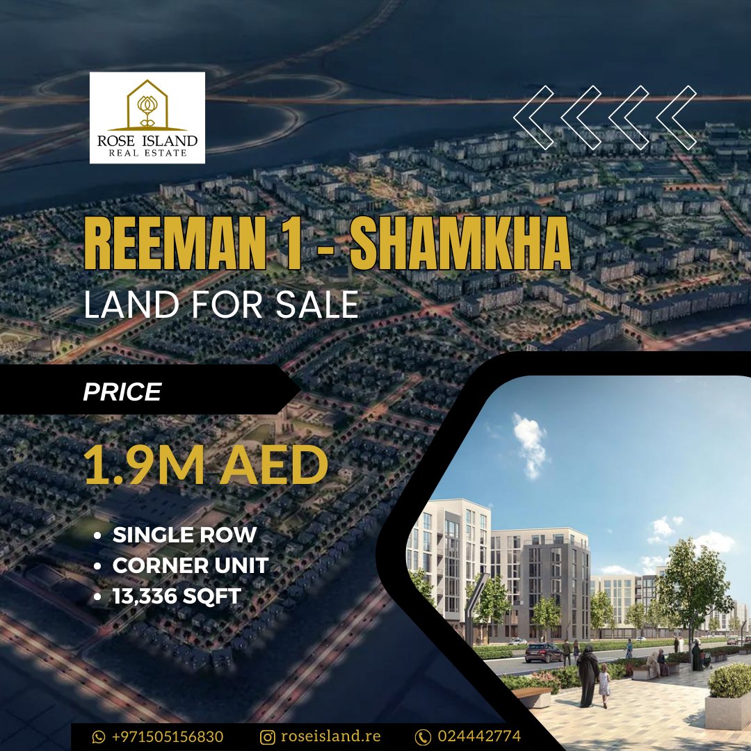 land for sale in remain 1 - al shamkha. #lanforsale #realestate #realtor #realty #forsale #hotdeal #booknow #singlerow #cornerunit #shamkha