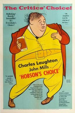 Film of the day - Hobson's Choice (1954) Classic comedy based on the play by Harold Brighouse starring Charles Laughton, Brenda de Branzie, John Mills and Prunella Scales. Taut direction by David Lean and Malcolm Arnold's score is wonderful @Film4 3.10pm #CharlesLaughton