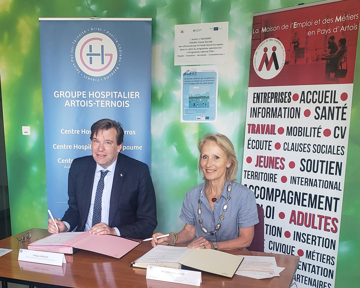 ✒️Ce mercredi, Philippe MERLAUD, Directeur Général du Centre Hospitalier d’Arras s'est rendu à la <a href="/MEMARTOIS/">MEMARTOIS</a> . Les deux institutions ont signé une convention de partenariat autour du développement des clauses sociales dans la commande publique.