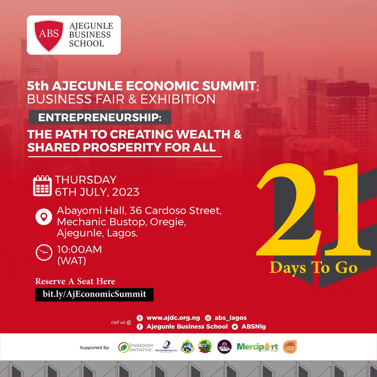 ABSNig's tweet photo. "Which sector do you think has the most potential for growth in Ajegunle? Share your thoughts in the comments! #AjegunleEconomicSummit2023"
#countdown https://t.co/W0ZeLfSWwb