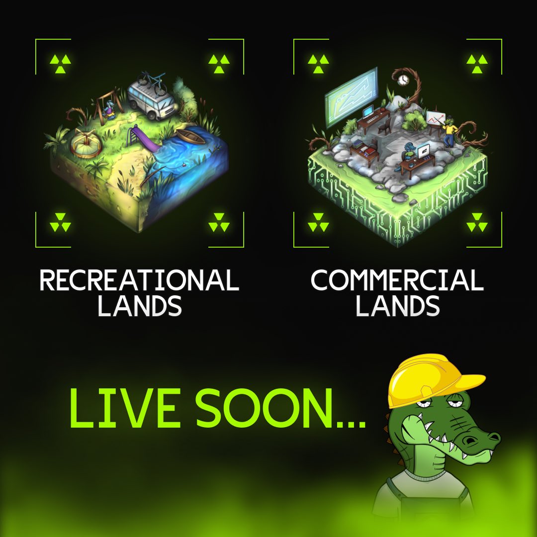 CryptoCrocsClub's tweet photo. We're nearing the launch of our recreational and commercial lands!
So, what's the buzz? With those lands live, the swamplands are about to open for public!
Expecting a big influx of developers and project creators from all across space! Stay tuned for the big day!
#CrocStore #Swamplands