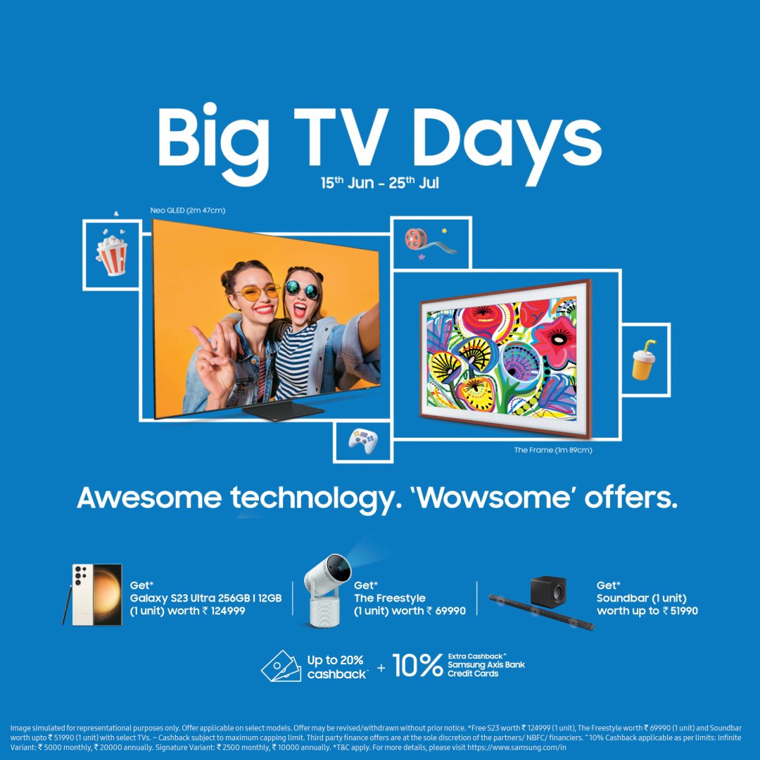 Samsung India on Twitter "Samsung presents BigTVDays. Upgrade to a