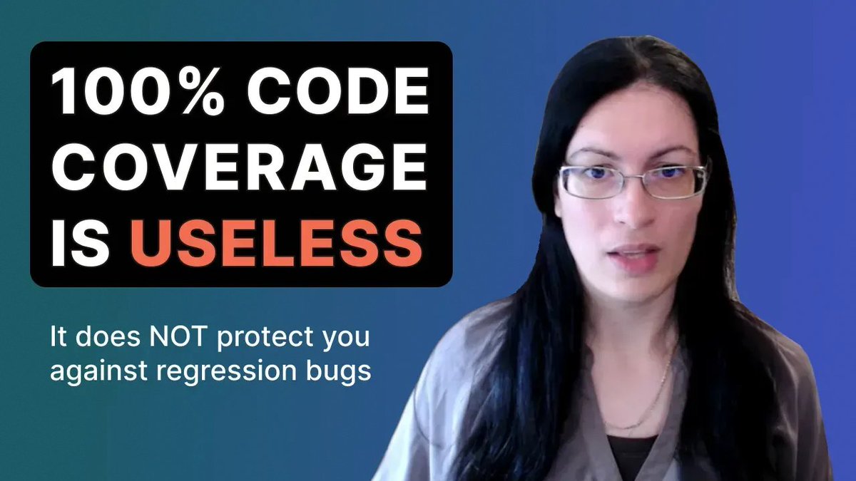 valentinajemuov's tweet image. 100% Code Coverage but 0% Bug Protection?!
100% Code Coverage alone doesn't mean that we are protected against regression bugs. That's why we need Mutation Testing.
YouTube: buff.ly/3Jf9aoC
Full article: buff.ly/3X1PGts
#tdd #codecoverage #unittesting