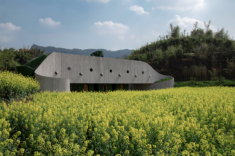 designboom on Twitter "folded agricultural complex doubles as bridge and public toilet in rural