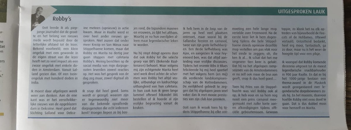 robbyssnacks's tweet photo. Wat een gewèldige ode aan Robby’s!
TOPPIE!!

Lauk Bouhuijzen  dank je wel 😃

#weekbladvoorsalland https://t.co/3MELhl2rtf