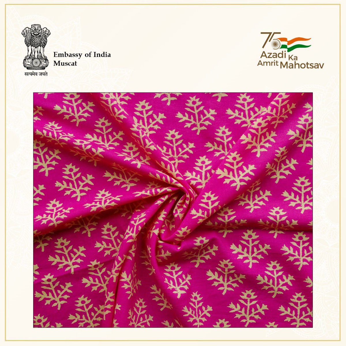 Indemb_Muscat's tweet image. #IndiaStories

Block-printed textiles never go out of fashion!
#BlockPrints are integral to both traditional dresses and modern urban styles and have become a perennial favorite with Indian designers and in the global fashion market!

#IncredibleIndia #India #textiles #fashion