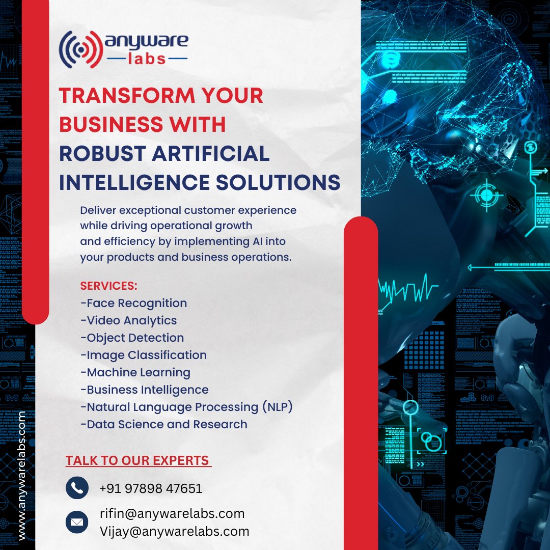 anywarelabsch's tweet image. Visit: anywarelabs.com
Call @ 09789847651
Mail to rifin@anywarelabs.com
vijay@anywarelabs.com   

#anywarelabs #iot #technology #digitaltransformation #smarthometechnology  #ai #internetofthings #automation #innovation #robotics #robot #robotic
