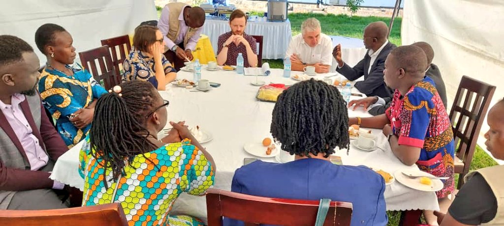 STFUganda's tweet photo. Can It Happen!! Ehh

Our Moroto Youth center team is having a breakfast meeting with the embassy of @IrlEmbUganda,His Excellency Kevin Colgan , head of Mission at Embassy of Ireland &amp; Irish fellowship scholars at yellow stone hotel Moroto.

Both teams are cooking something new. https://t.co/dInUFz5sXe