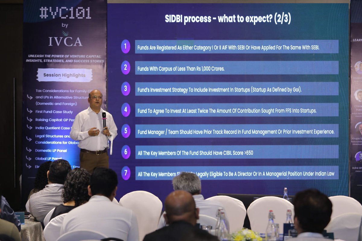 IndianVCA's tweet photo. Live from #VC101!
@aniljoshi1 of @unicornindia discusses raising capital from domestic investors such as government bodies, Indian family offices, corporates, and HNIs.
#VC101ByIVCA #BengaluruEdition #VCEcosystem #VentureCapital #Entrepreneurship #Innovation #MaximumIndia https://t.co/mBQMVVSMIl