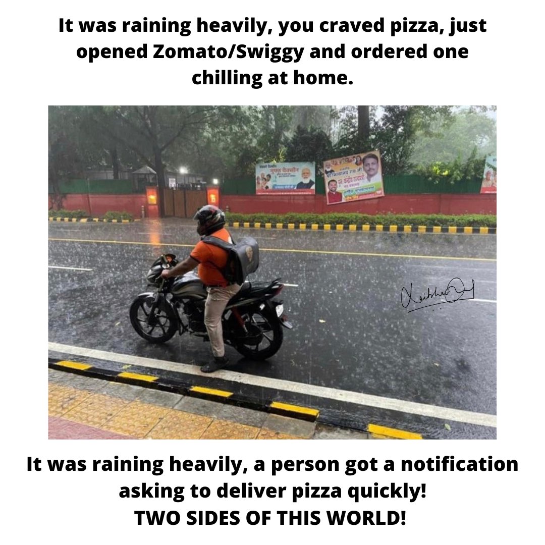 beingvbv's tweet photo. Life is not easy for everyone, so please be kind with people around you.

Kudos to Delivery partners of brands like @zomato @Swiggy for doing these things for us.

#appreciation #appreciationpost #heartwarming #Beingvbv https://t.co/BegqSuf7o8