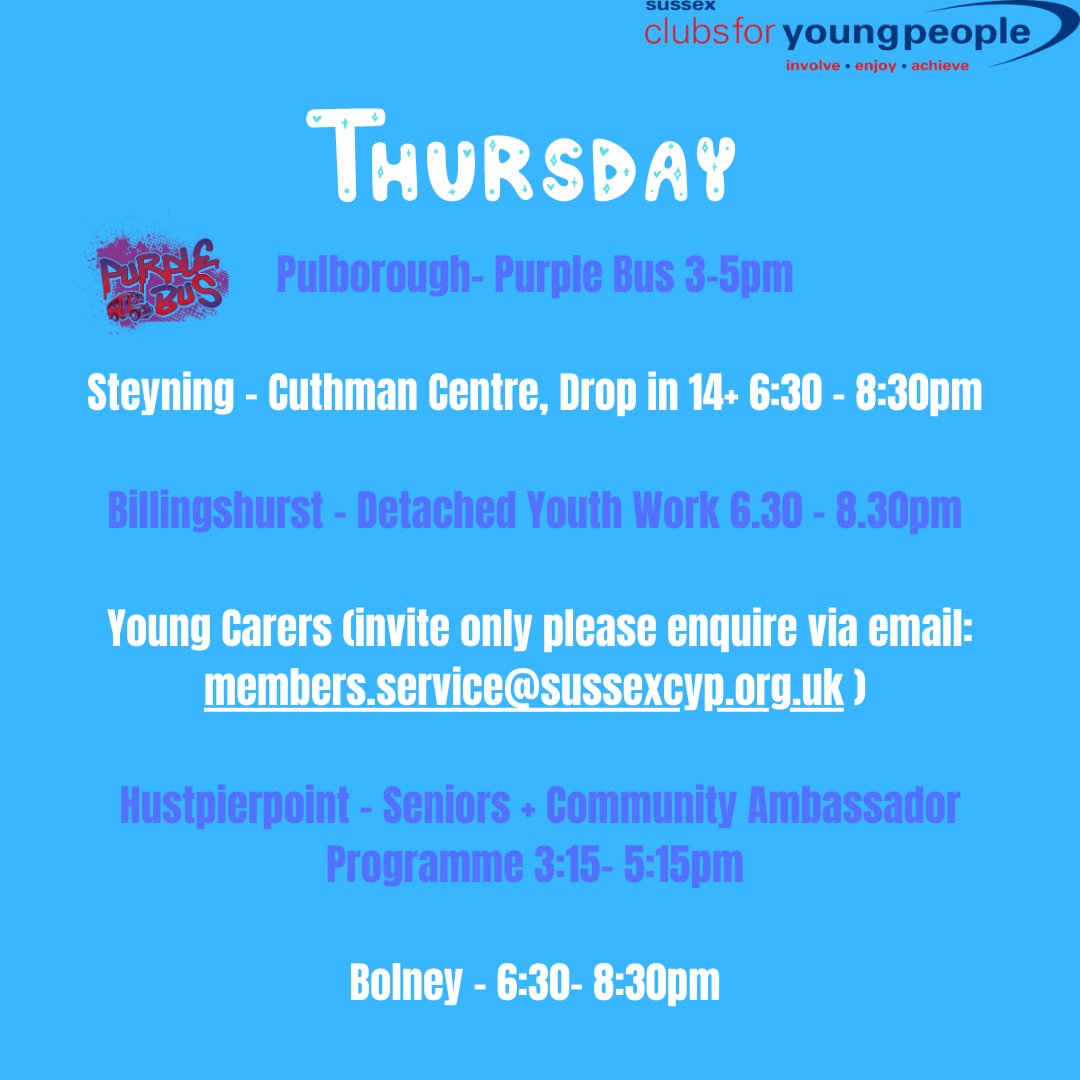 Another day with the Purple bus, Youth Sessions and Detached youthwork 🕺🕺
#youthwork #youngpeople #youthclubs #youngcarers  #sussexcyp #detachedyouthwork #thepurplebus #pulborough #steyning #billingshurst #hurstpierpoint #billingshurstparishcouncil #SteyningParishCouncil