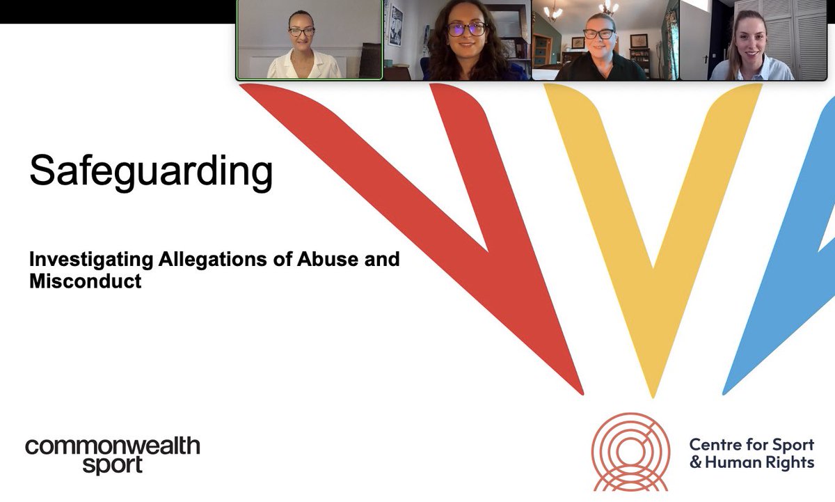 Delighted to be joining @KatCraig1 @DanielaHeerdt @SportandRights and Claudia Villa-Hughes @thecgf in delivering training to safeguarding leads on investigating allegations of abuse and sport-empowering staff to feel confident&competent - promoting growth mindset in safeguarding