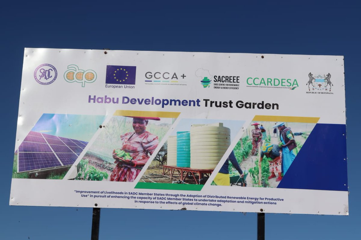 SACREEE_SADC's tweet photo. Handover event for the #SolarWaterPumping Irrigation Project to Habu Community Development Trust in Botswana. #WEF nexus through #DistributedRenewableEnergy @BWGovernment @minerals_energy @SADC_News @ccardesaa @EU_Commission #energyforall #empoweringhabucommunity https://t.co/4QBIuFopG8