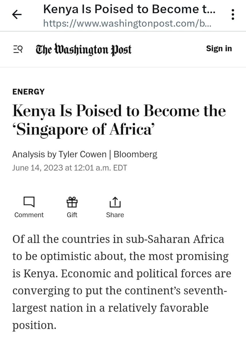 Kenya is poised to become Singapore of Africa. 

#SingaporeOfAfrica