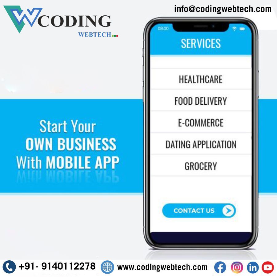 codingweb_pvt's tweet image. #mobileappdevelopment #healthcare #fooddelivery #ecommerce #codingwebtech