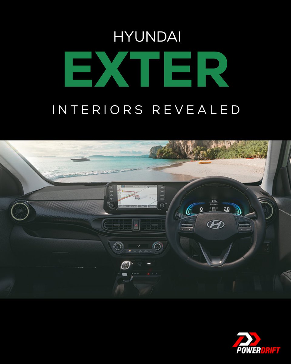 Hyundai has officially showcased the interiors of the upcoming Exter micro-SUV! What do you like/dislike? Tell us below.

@HyundaiIndia @Hyundai_Global 
#PowerDrift #PDArmy #HyundaiExter #Hyundai #Exter #carinterior