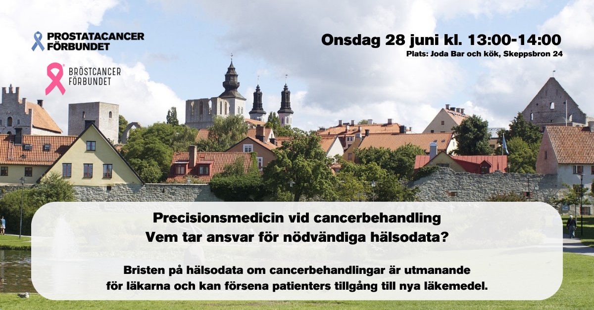 Strukturerad vårdinformation om #cancerpatienter – vem tar ansvar? Kom &amp; delta i vårt #seminarium onsdag den 28 juni 

#Almedalsveckan #prostata #cancer #prostatacancer #prostatacancerförbundet #kampenmotprostatacancer #hälsa #sjukvård #sjukdom #välgörenhet #prostatacancervård