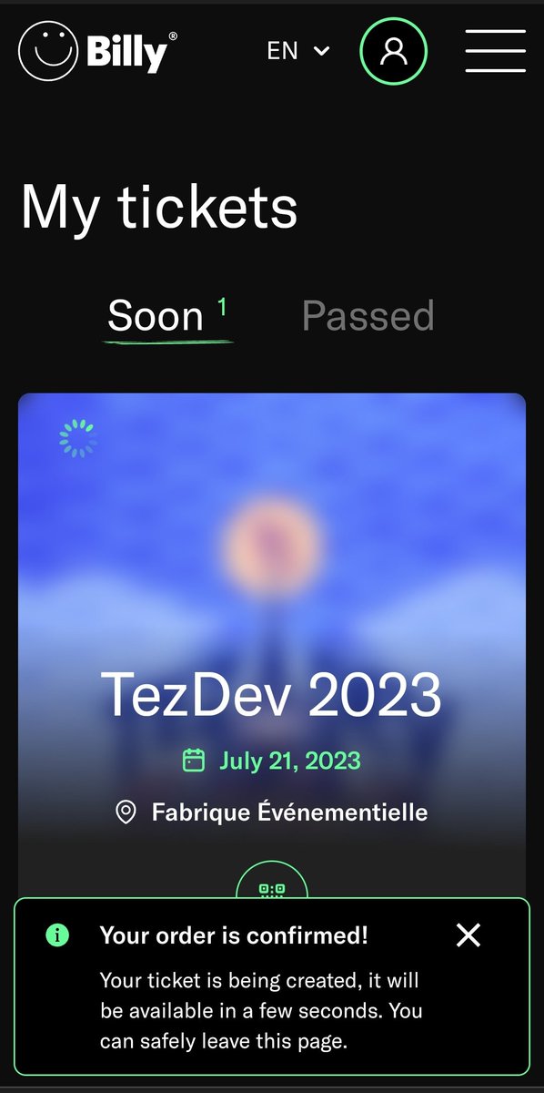 I just bought a ticket for #TezDev2023 using  @billyapp_live and paid with XTZ. So simple and easy ticketing system. LFG

#Tezos