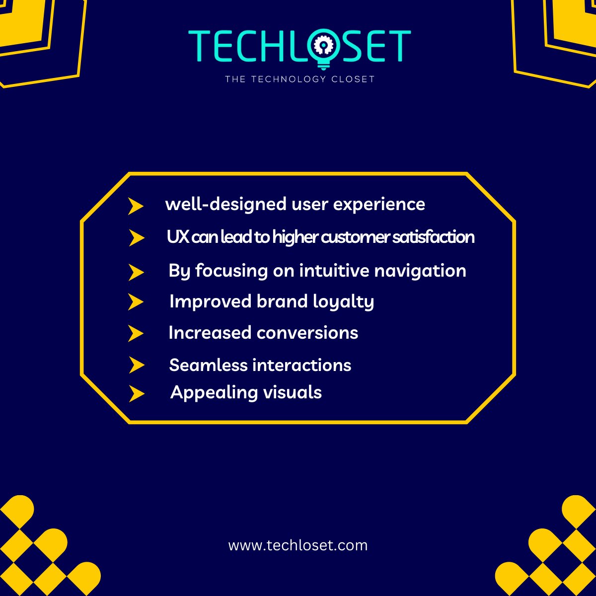 techloset's tweet image. 🌟Unleash business success with impactful UX design!🌟 Elevate satisfaction, conversions, and brand loyalty through intuitive navigation, appealing visuals, and seamless interactions.✨
#UXDesign #BusinessSuccess #techlosetsolution #teamtechloset #faisalabad