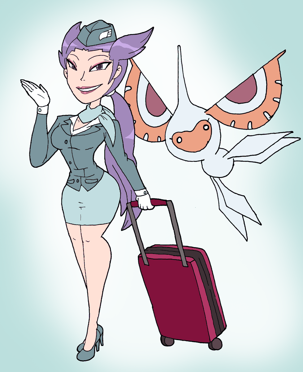 AngerSquared's tweet photo. Inspired by Pokemon Masters alt designs; Hoenn Air Winona!
Sure, stewardess doesnt IMMIDIATELY come to mind when thinking of Fortree's Gym Leader, but she needs more love!

#myart #originaldesign #Pokemon #fanart #PokemonMasters #stewardess #uniform #Masquerain #ArtistOnTwitter https://t.co/7Qjv2jhLpX