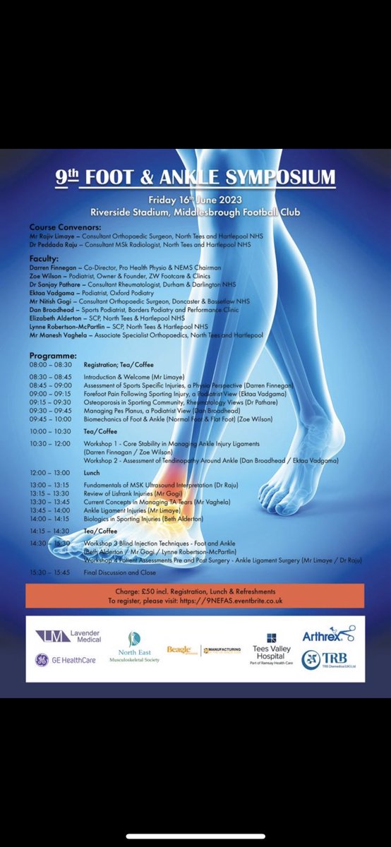 DarrenFinnegan2's tweet image. Excited to be speaking at this event tomorrrow

Assessment of Sport specific injuries

Core stability in ankle ligament injuries 

#footnerd #ankleinjuries #rehab #sportsphysio