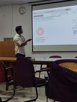 Deepesh13668421's tweet photo. Cue: Drop a cool photo someone took of you doing your job. 
Group meeting presentation

#iitdelhi #mscchemistry https://t.co/jQ7MaSCUwG
