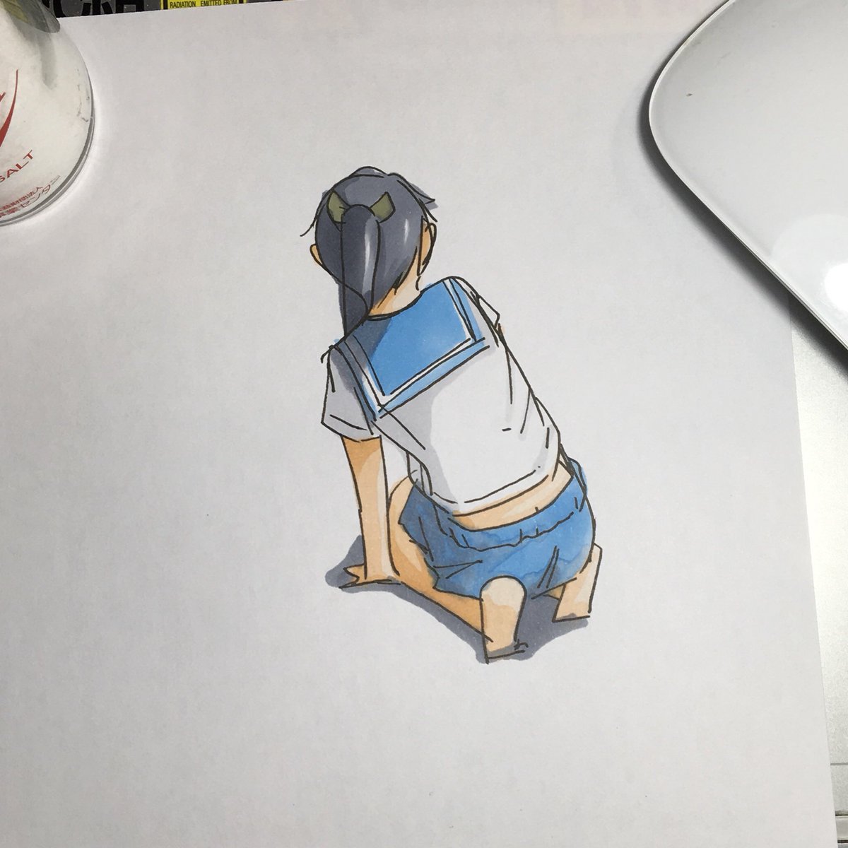 「#無言で後ろ姿を見せつけよ」|ひじからのイラスト