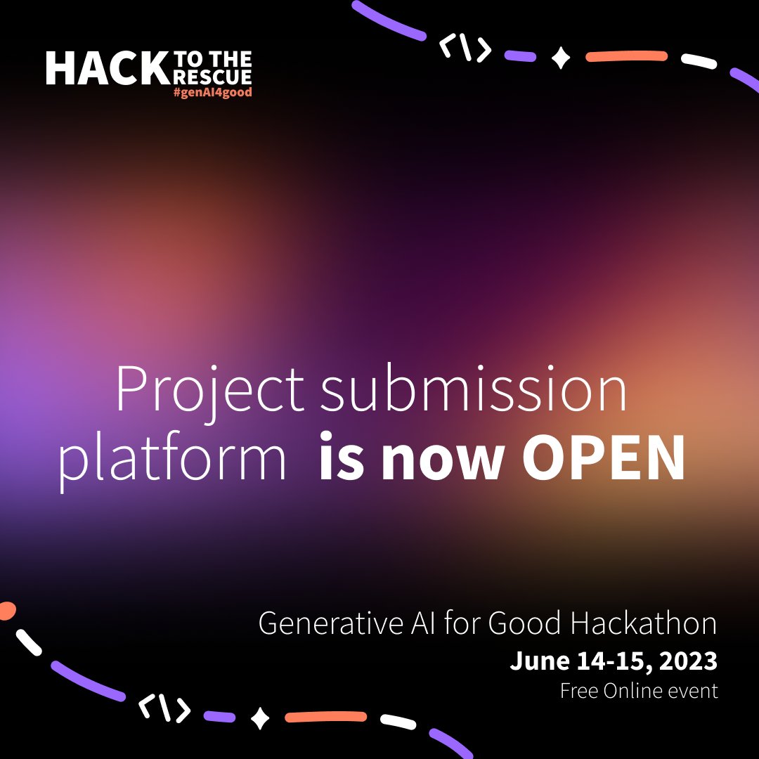 Day 2 of the hackathon is here!

All teams are showing incredible resilience, tirelessly hacking for over 24 hours! 💪

And now, it's time for an exciting update! We're opening the project submission platform 🥳

It's official! 
#techforgood #generativeai #chatgpt #ai #hackathon
