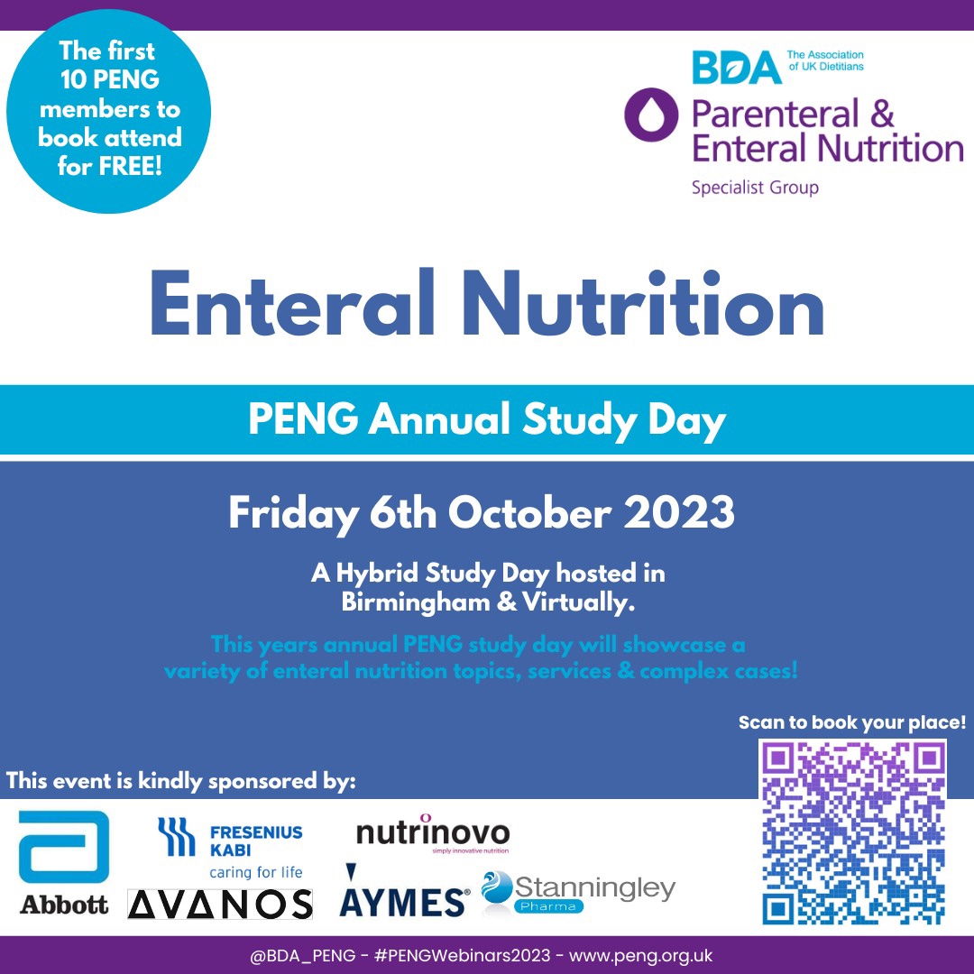 BDA Parenteral and Enteral Nutrition Group (@bda_peng) on Twitter photo Have you secured your place at our enteral nutrition study day? Big thanks as always to all our sponsors for their support with this event! #nutritionsupport #enteralnutrition #cpd <a href="/BDA_Dietitians/">British Dietetic Association</a>
bda.uk.com/events/calenda… Have you secured your place at our enteral nutrition study day? Big thanks as always to all our sponsors for their support with this event! #nutritionsupport #enteralnutrition #cpd <a href="/BDA_Dietitians/">British Dietetic Association</a>
bda.uk.com/events/calenda…