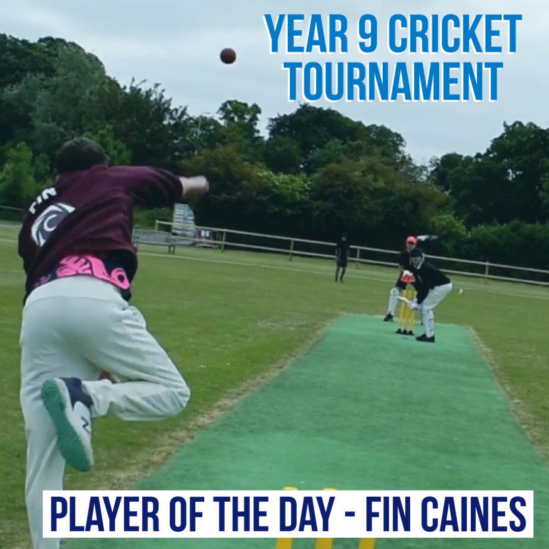 Well done to all year 9 cricketers that took part in the North Somerset tournament! Fin - player of the day, taking some really important wickets! 🙌 🏏