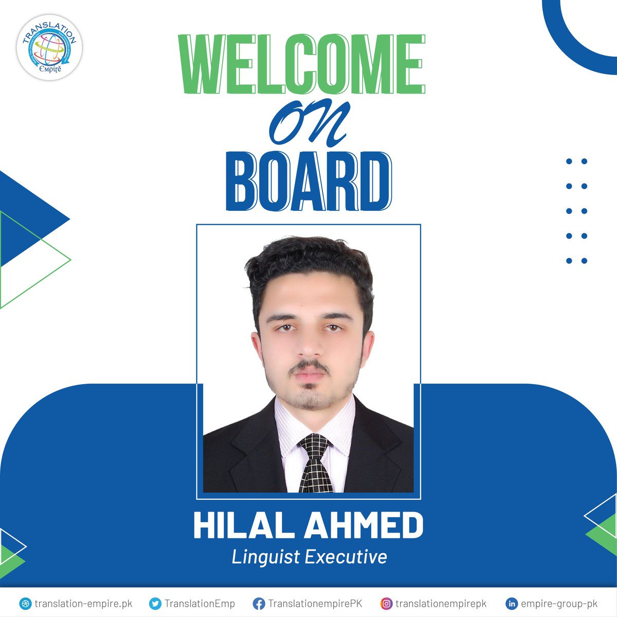 TranslationEmp's tweet photo. We are delighted to announce the addition of Hilal Ahmed to our linguist executive team!

Hilal brings a wealth of expertise and experience to our team, and we are confident that his skills and knowledge will contribute greatly to our linguistic endeavors. https://t.co/rqdTSUKw11