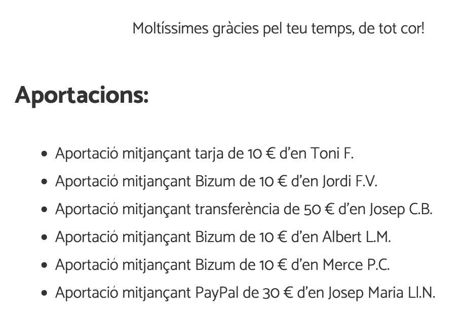 Molt #Bondia, noves aportacions a la iniciativa de <a href="/ElCentreOnLine/">ElCentre</a>, amb això podrem afrontar part del cost del servidor i de tota la infraestructura, moltes gràcies, seguim!
x.com/dnicatala/stat…