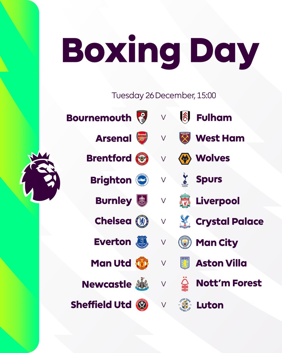 A feast of #PL football to look forward to on Boxing Day 🤩

#PLFixtures