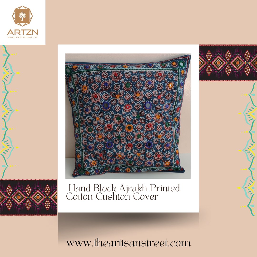 theartznstreet's tweet photo. An exclusive range of purely handmade ajrakh printed cushion covers to make your home more ethnic and aesthetic. Fulfilling all the ethnicity and the elegance for a home.

Check out the complete collection at: https://t.co/RgbPJPvLqK
.
.
 #handprinted #indigo #dabu #ajrakhprint https://t.co/W0pahjWahu