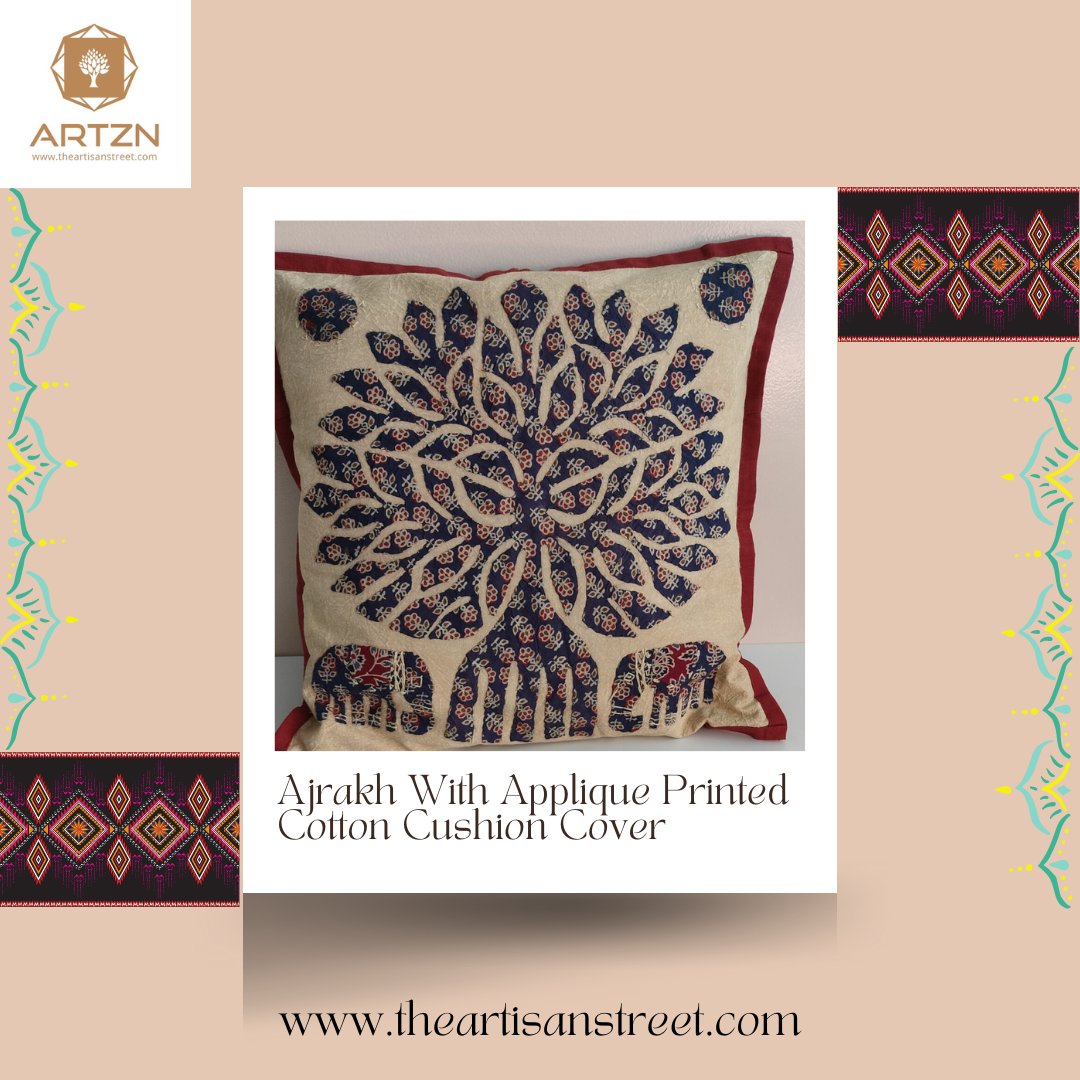 theartznstreet's tweet photo. An exclusive range of purely handmade ajrakh printed cushion covers to make your home more ethnic and aesthetic. Fulfilling all the ethnicity and the elegance for a home.

Check out the complete collection at: https://t.co/RgbPJPvLqK
.
.
 #handprinted #indigo #dabu #ajrakhprint https://t.co/W0pahjWahu