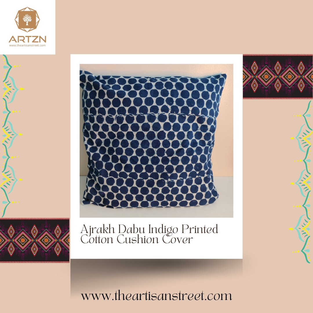 theartznstreet's tweet photo. An exclusive range of purely handmade ajrakh printed cushion covers to make your home more ethnic and aesthetic. Fulfilling all the ethnicity and the elegance for a home.

Check out the complete collection at: https://t.co/RgbPJPvLqK
.
.
 #handprinted #indigo #dabu #ajrakhprint https://t.co/W0pahjWahu