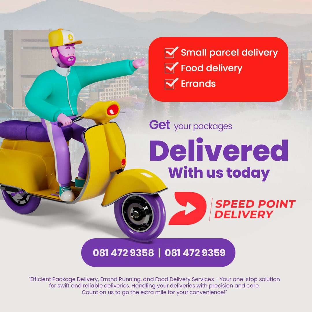 _061_Warrior_'s tweet photo. Good day, we would like to introduce you to SpeedPoint Delivery
Offering you the most Quick Package Delivery, Errand Running, and Food Delivery Services. A one-stop solution for *speedy* deliveries.
Count on us to go that extra mile https://t.co/un65RL5gPW