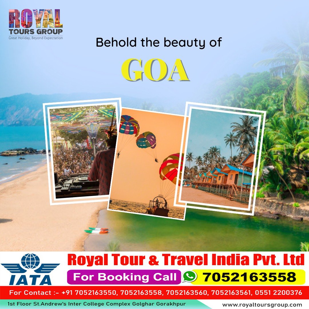 For Booking Call :- 070521 63558
info@royaltoursgroup.com
#royalholidaysgorakhpur #travelagent #travel #tourism
#tourists #businessowner #business #BusinessGrowth #doctors #flightl #goa #goaholidays #goahotel #goatrip #goapackage #goatourism #goatravelplaces #goaadventures