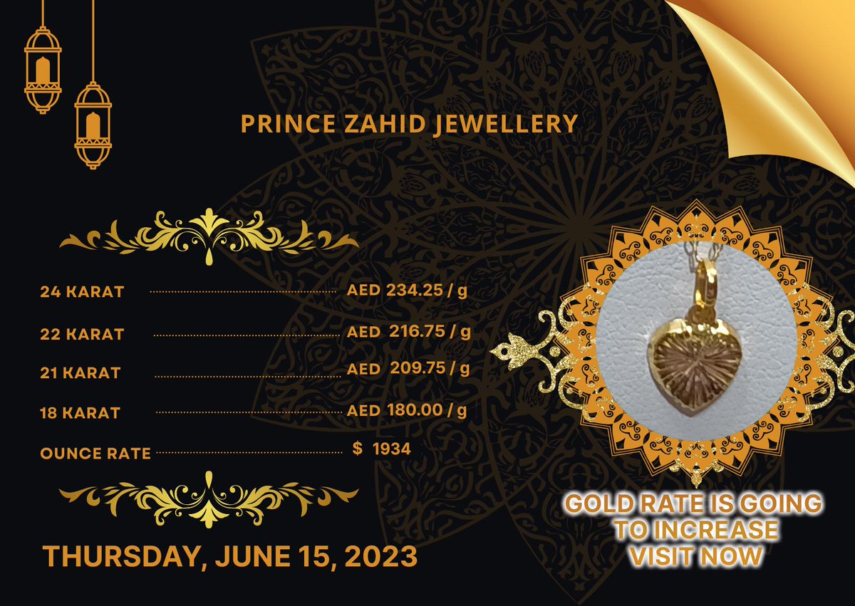 Today Gold Price Updates #pricezahidjewellery #GoldPriceUpdate #goldpriceinuae #goldupdate #GoldPriceToday #goldpriceindubai #instajewelry #handmadejewellery #weddingjewellery #fashionjewelry #finejewelry #jewelleryaddict #indianwedding #necklaces #traditionaljewellery