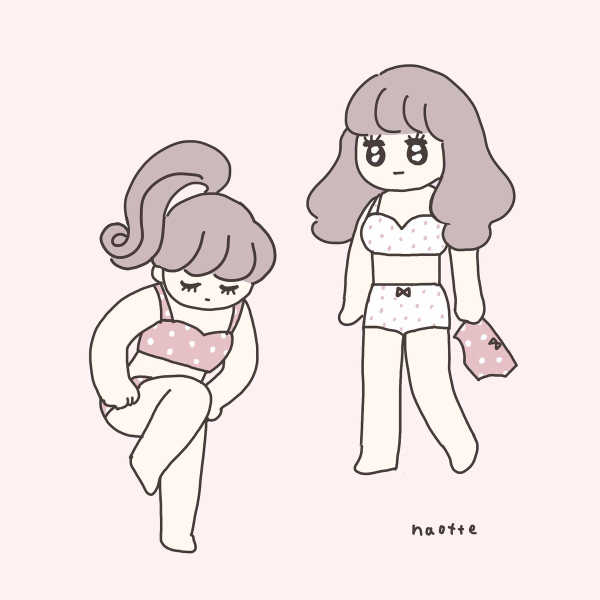 「パンツの替えを持ってきたわよ」|naotteのイラスト