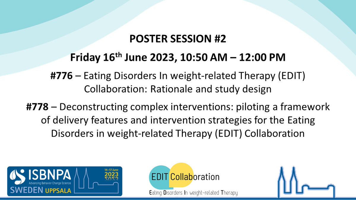 EDIT Collaboration (@edit_collab) on Twitter photo If you're at #ISBNPA2023 - don't forget to check out the <a href="/EDIT_Collab/">EDIT Collaboration</a> posters during the Friday morning session!
<a href="/ISBNPA/">ISBNPA</a> @Nat_Lister <a href="/HibaJebeile/">Hiba Jebeile</a> <a href="/brittanyjayne8/">Brittany J Johnson</a> <a href="/LeneSeidler/">Anna Lene Seidler (she/her)</a>
Details below 👇 If you're at #ISBNPA2023 - don't forget to check out the <a href="/EDIT_Collab/">EDIT Collaboration</a> posters during the Friday morning session!
<a href="/ISBNPA/">ISBNPA</a> @Nat_Lister <a href="/HibaJebeile/">Hiba Jebeile</a> <a href="/brittanyjayne8/">Brittany J Johnson</a> <a href="/LeneSeidler/">Anna Lene Seidler (she/her)</a>
Details below 👇