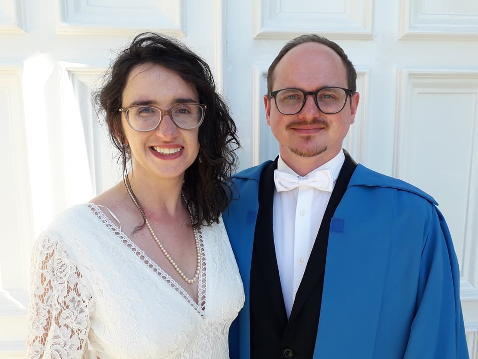 CameronH215's tweet photo. I graduate with my PhD today! #SaintsGraduation https://t.co/gfrrD4GRw2