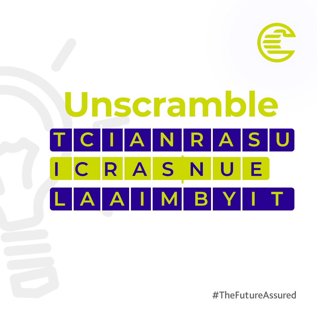 cornerstone_ng's tweet photo. Ready, set, unscramble! 🤔💡Comment with your answers below. Let's get started!
#WordScrambleChallenge #InsuranceKnowledge #BrainTeaser #PuzzleFun #UnscrambleWords #CornerstoneInsurancePlc #TheFutureAssured https://t.co/2xtMsOuF8D