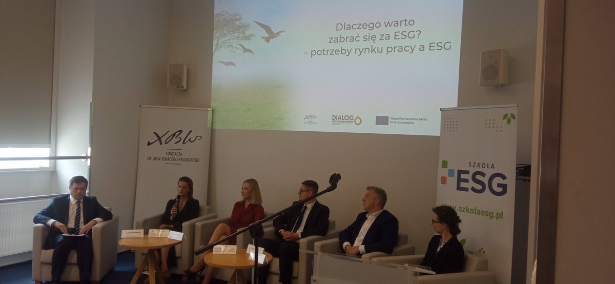 W dyskusji bierze udział między innymi członki zarządu #KIG jedna z inicjatorek #SzkołaESG <a href="/KOpielewicz/">Karolina Opielewicz</a> , która powiedziała o wyzwaniach zrównoważone rozwoju dla sektora #MSP.