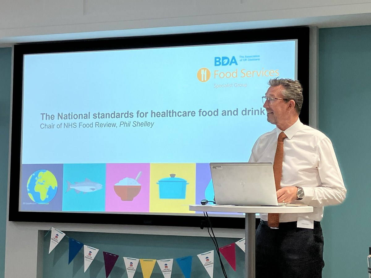 Proud to see @hcashells taking the stage at @BDA_Dietitians Food Services Launch of their 3rd edition of the Nutrition and Hydration Digest. An important link with @hospitalcaterer @HEFMAUK #Nutrition #Hydration #food #hospitalcatering #foodforhealth @Vadischef @mynameisAndyJ