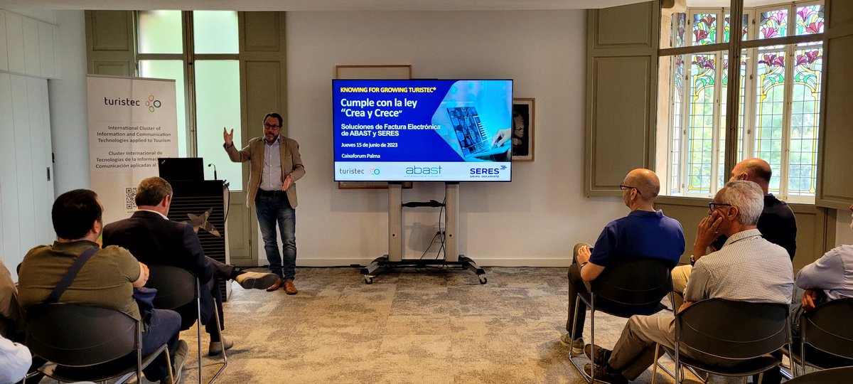 turistec's tweet photo. Hoy celebramos nuestro encuentro #KnowingforGrowing @turistec con nuestros socios de Abast: "Cumple con la Ley Crea y Crece: Soluciones de factura electrónica de @AbastGrup y @SERES_es"

#eventosTuristec #facturaelectrónica #creaycrece #tecnología #digitalización https://t.co/JQgayRIr5C