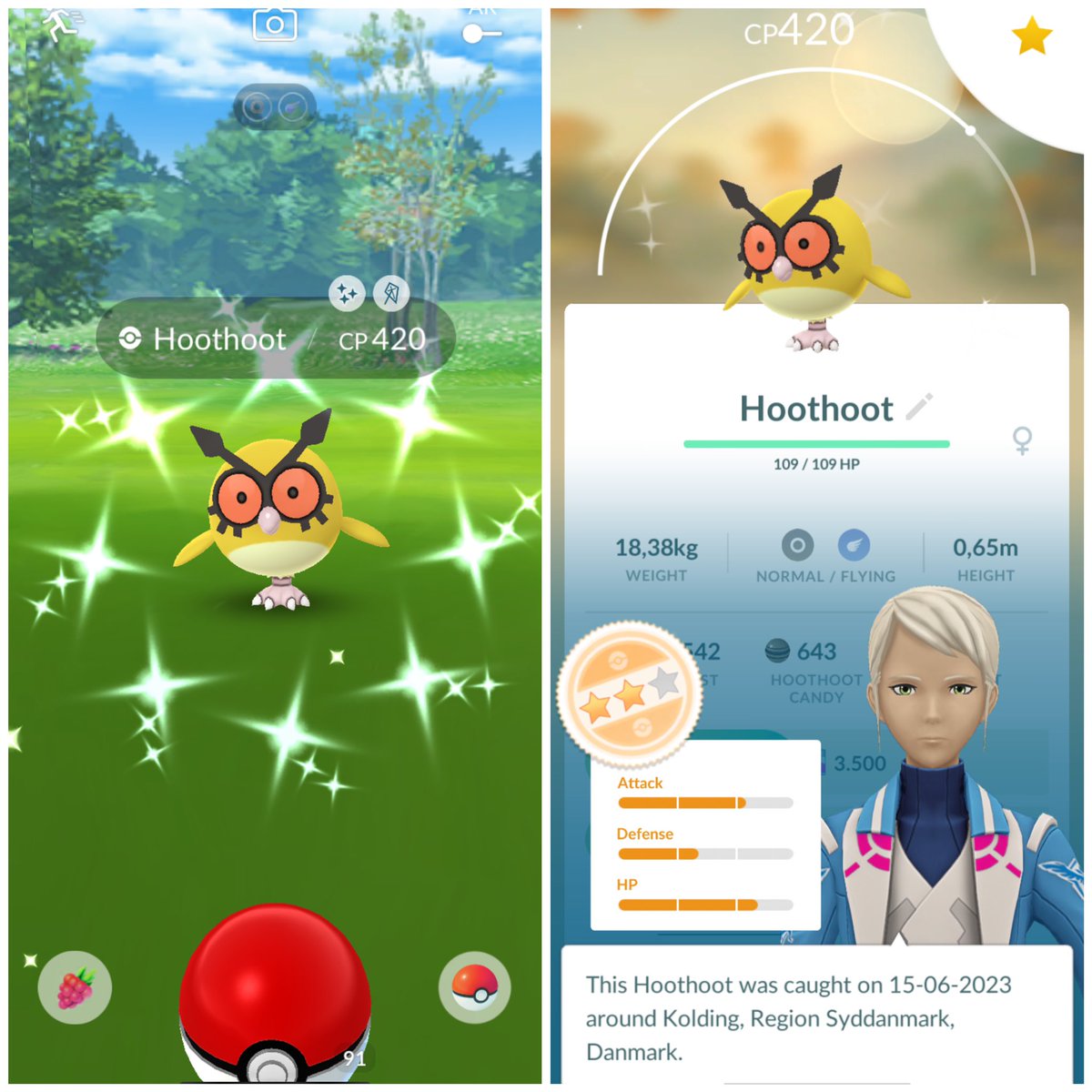 2nd shiny Hoothoot✨ This family is now complete🥳